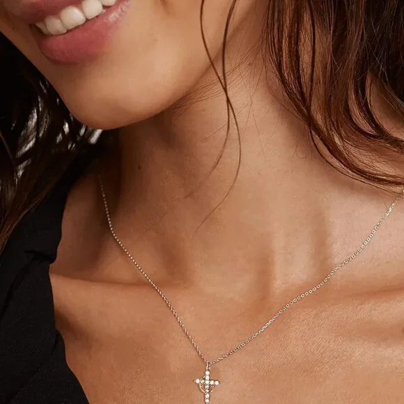 3-Pack Women’s Dainty Cross Necklaces in 14K Gold, Rose Gold & Silver Plated